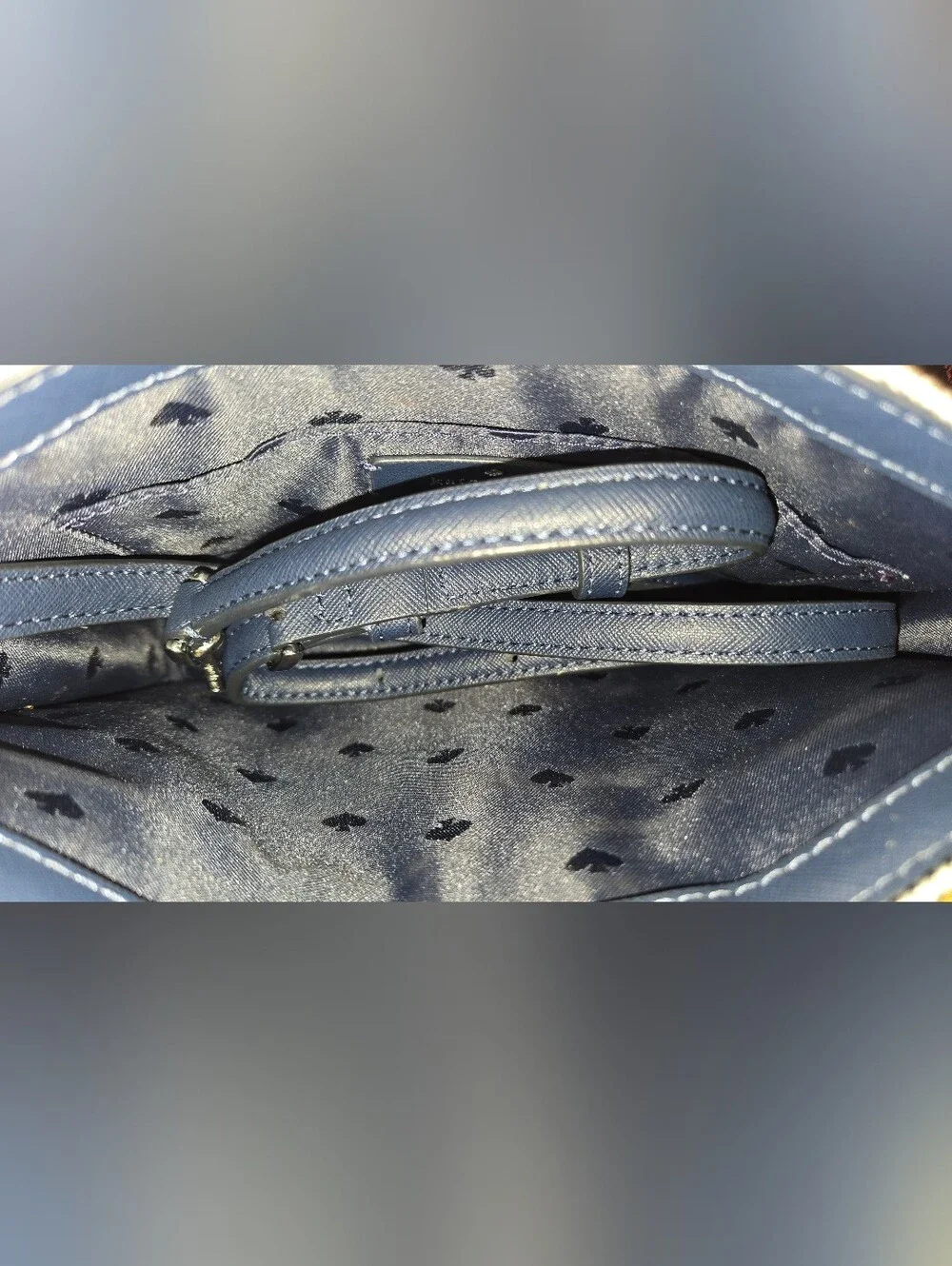 kate spade Dark Denim and Cream Crossbody Bag/ Pouch EUC - Picture 9 of 14